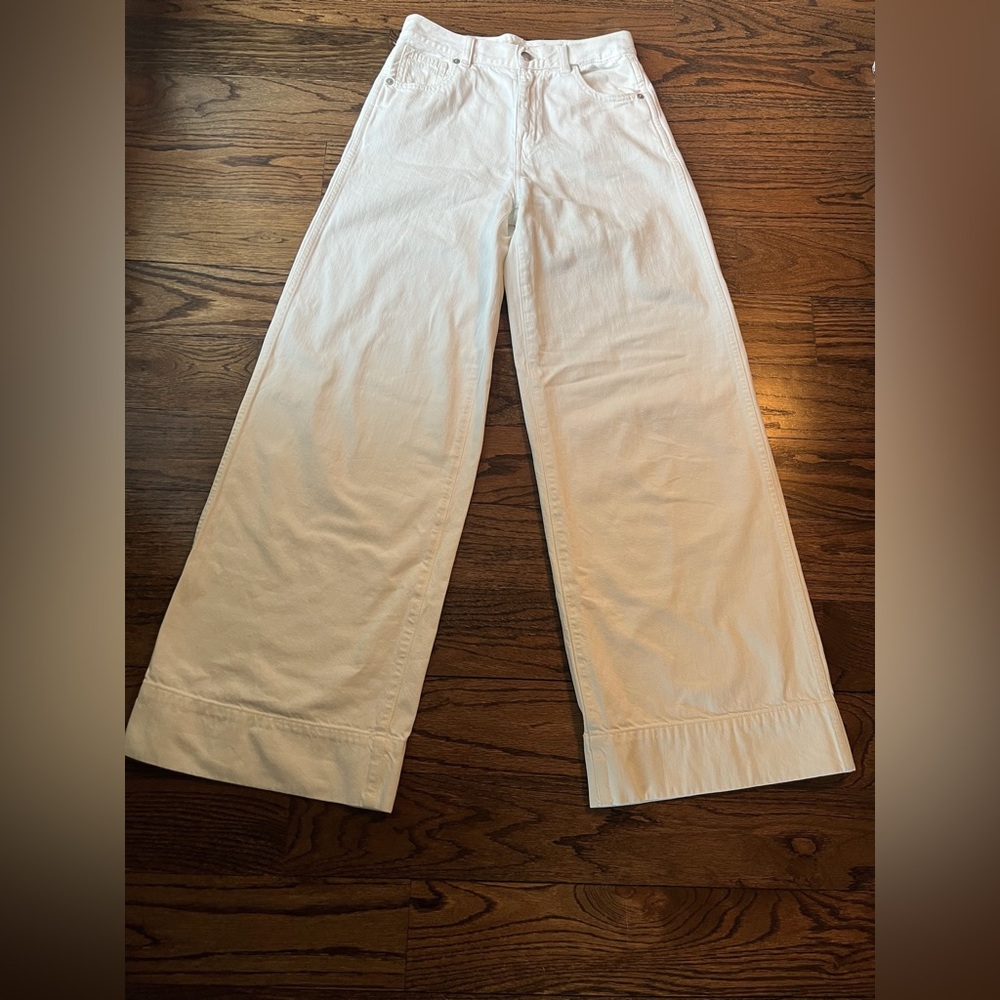 Madewell Super Wide Leg White Denim Jeans